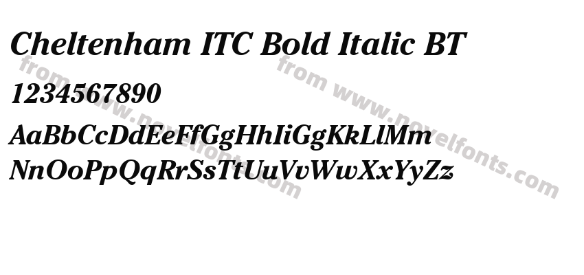 Cheltenham ITC Bold Italic BTPreview