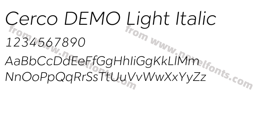 Cerco DEMO Light ItalicPreview