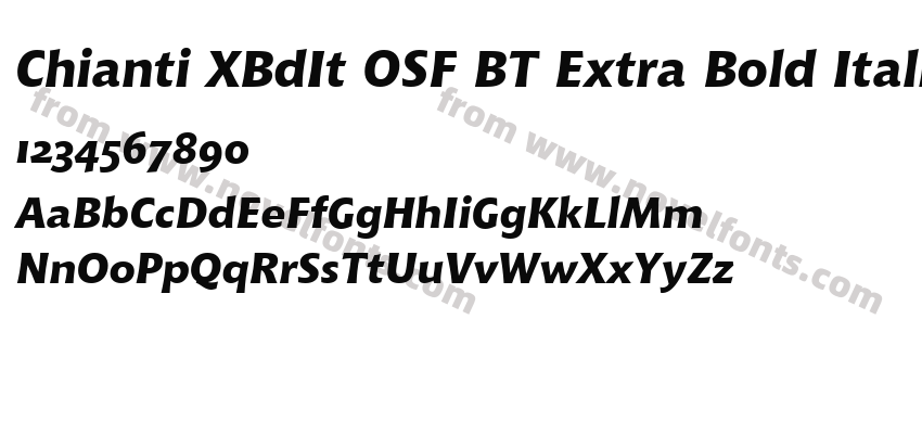 Chianti XBdIt OSF BT Extra Bold ItalicPreview